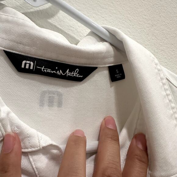 Travis Mathew Lot of 2 Mens Small White Short Sleeve Golf Polo Shirt Performance - Picture 3 of 8